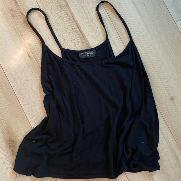 TOPSHOP Flowy Black Basic Tank - Picture 3 of 3